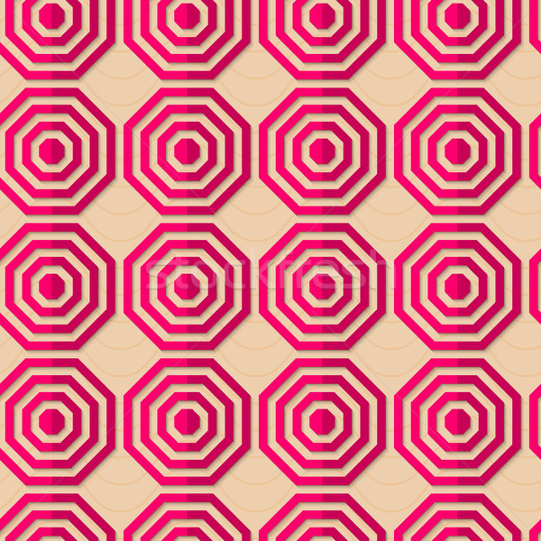Retro fold pink striped octagons Stock photo © Zebra-Finch