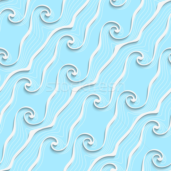 White curved lines on blue seamless pattern Stock photo © Zebra-Finch