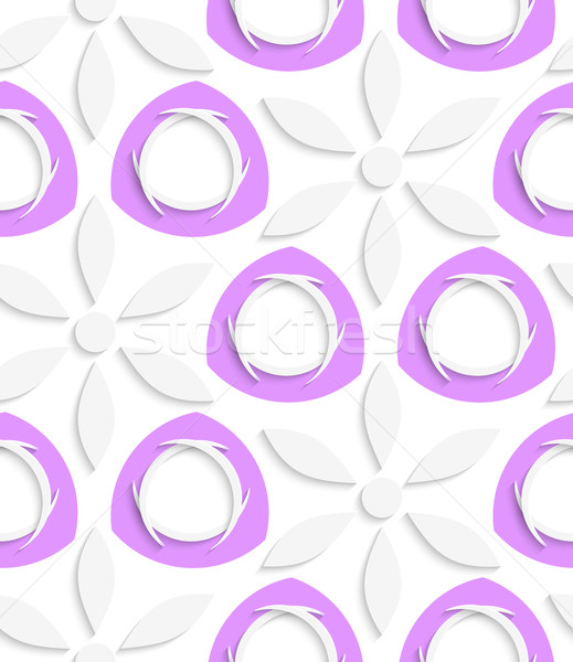 White flowers and purple circles seamless Stock photo © Zebra-Finch