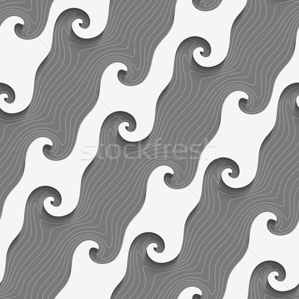 White curved diagonal lines on textured gray seamless pattern Stock photo © Zebra-Finch