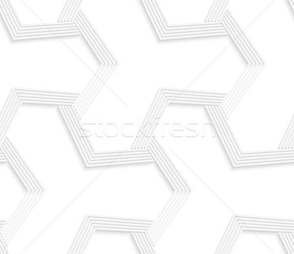 3D white abstract tetrapod striped grid Stock photo © Zebra-Finch