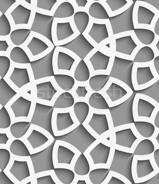 White  geometrical floristic net on gray seamless pattern Stock photo © Zebra-Finch