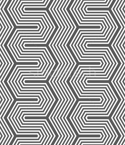 Monokróm sötét cikcakk végtelenített geometrikus minta szürke Stock fotó © Zebra-Finch