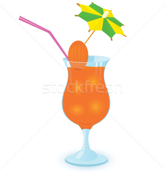 Cocktail decorated with umbrella toothpick vector illustration Stock photo © Zebra-Finch