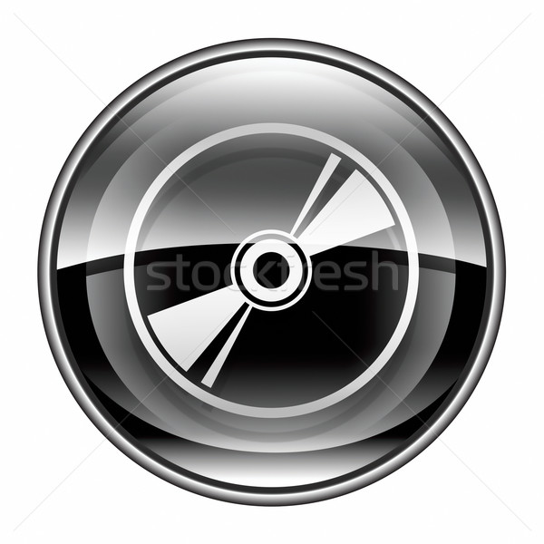 Compact Disc icon black, isolated on white background Stock photo © zeffss