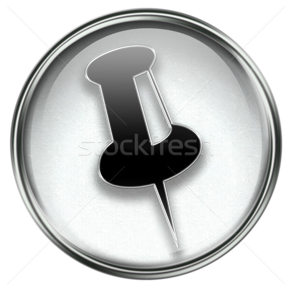 Stock photo: thumbtack icon grey