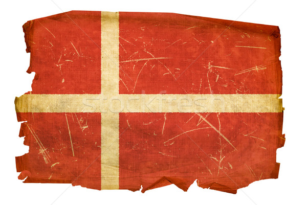 Danish Flag old, isolated on white background. Stock photo © zeffss