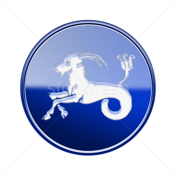 Capricorn zodiac icon blue, isolated on white background Stock photo © zeffss