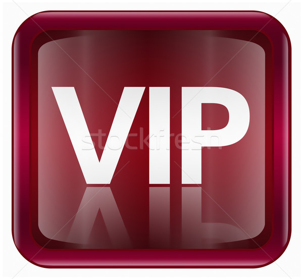 [[stock_photo]]: Vip · icône · sombre · rouge · isolé · blanche