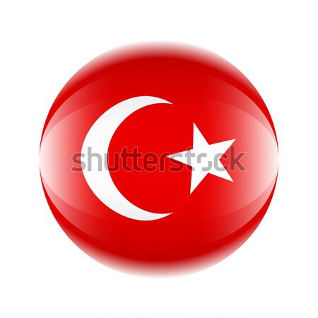 Turquía bandera icono aislado blanco Internet Foto stock © zeffss