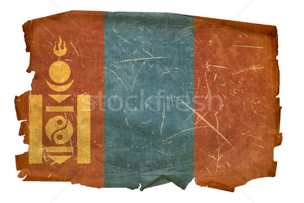 Mongolia Flag old, isolated on white background. Stock photo © zeffss