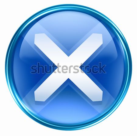 Schließen Symbol blau isoliert weiß Licht Stock foto © zeffss