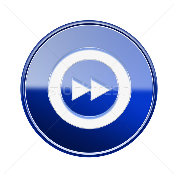 Stock photo: Forward icon glossy blue, isolated on white background