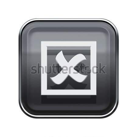 close icon glossy grey, isolated on white background Stock photo © zeffss