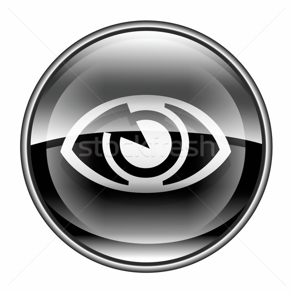 eye icon black, isolated on white background. Stock photo © zeffss