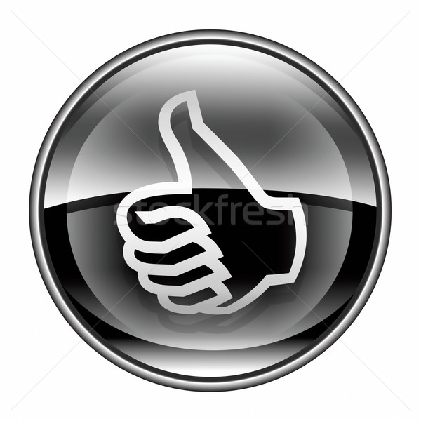 thumb up icon black, approval Hand Gesture, isolated on white ba Stock photo © zeffss