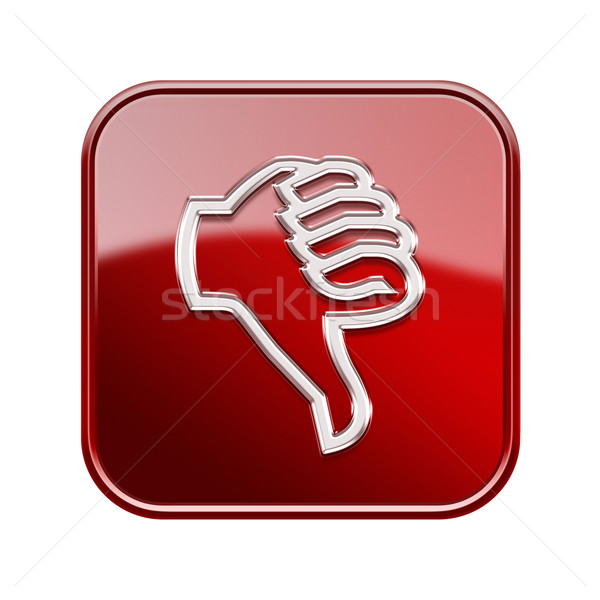 thumb down icon glossy red, isolated on white background Stock photo © zeffss