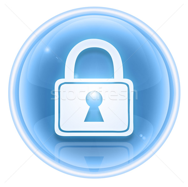 Lock icon ice, isolated on white background. Stock photo © zeffss