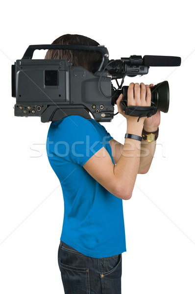 Cameraman, isolated on white background Stock photo © zeffss