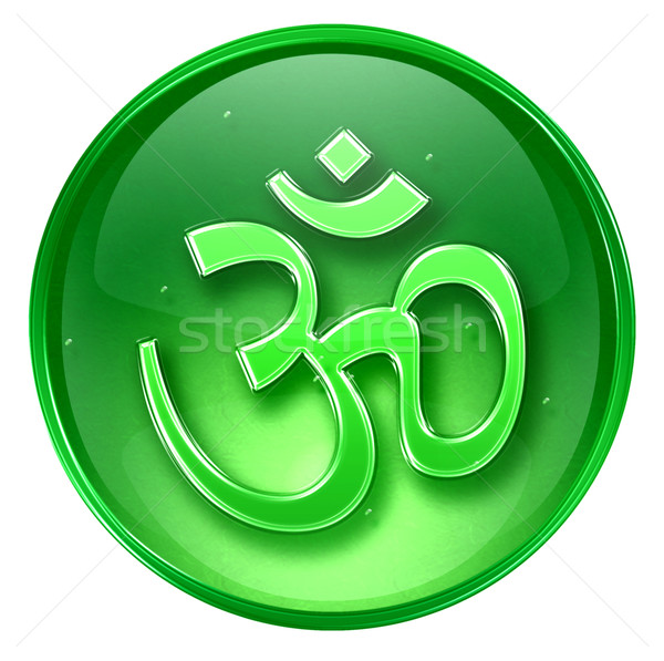 Om Symbol icon green, isolated on white background. Stock photo © zeffss