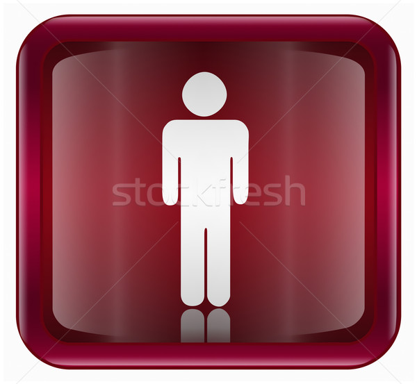 Zdjęcia stock: Mężczyzn · ikona · ciemne · czerwony · odizolowany · biały