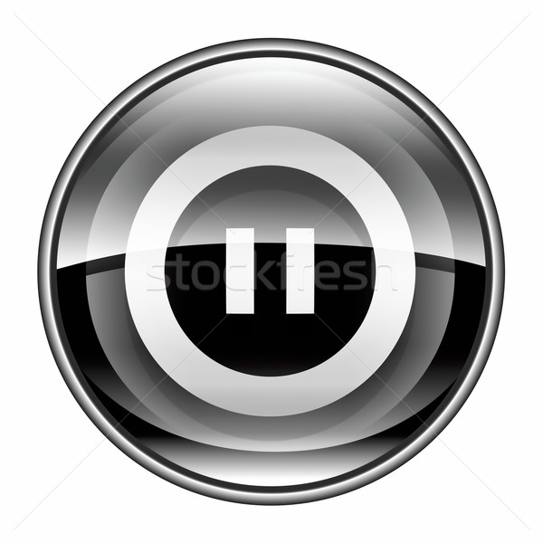 Pause icon black, isolated on white background. Stock photo © zeffss