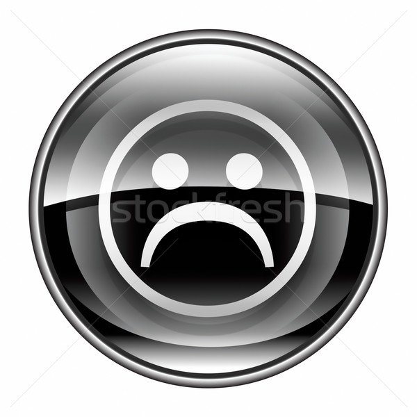 Smiley Face, dissatisfied black, isolated on white background. Stock photo © zeffss
