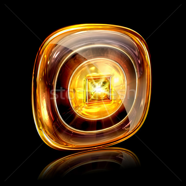 Stop icon amber, isolated on black background Stock photo © zeffss