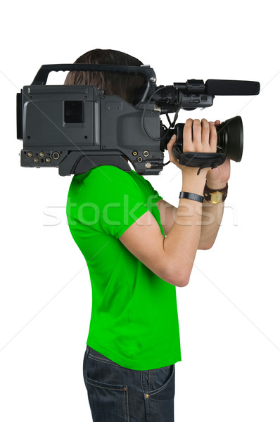 Cameraman, isolated on white background Stock photo © zeffss
