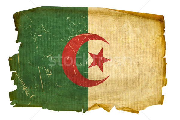 Stock photo: Algeria flag old, isolated on white background