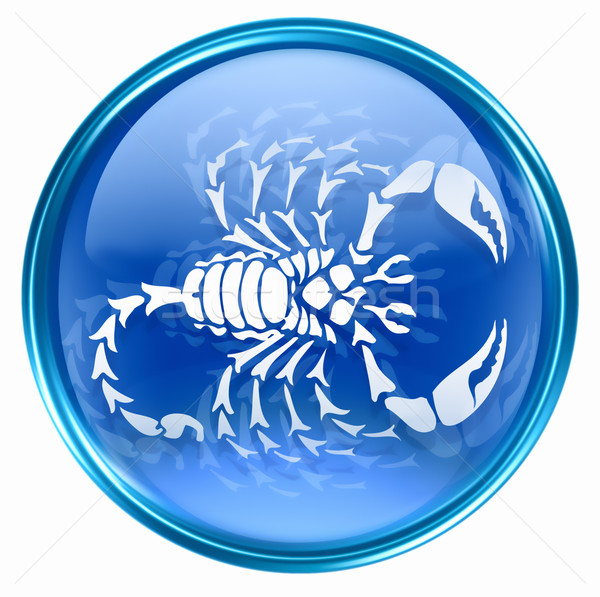 Scorpio zodiac button icon, isolated on white background. Stock photo © zeffss