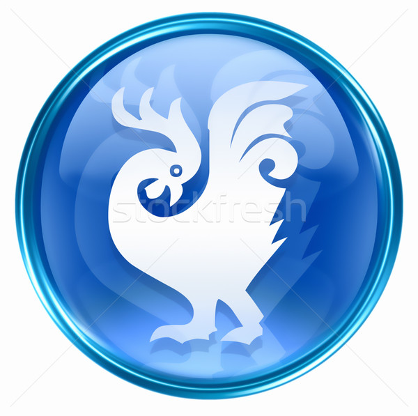 Cock Zodiac icon blue, isolated on white background. Stock photo © zeffss