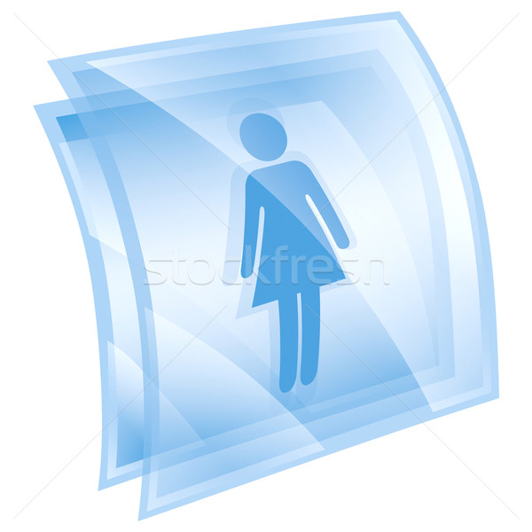 woman icon blue, isolated on white background Stock photo © zeffss