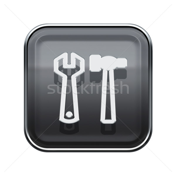 Tools icon glossy grey, isolated on white background Stock photo © zeffss