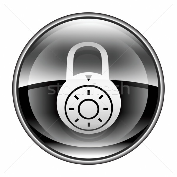 Lock off, icon black, isolated on white background. Stock photo © zeffss