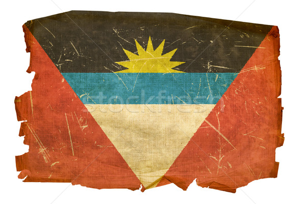 Antigua and Barbuda Flag old, isolated on white background. Stock photo © zeffss