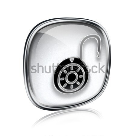 bomb icon grey glass, isolated on white background. Stock photo © zeffss