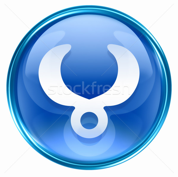 Taurus zodiac button icon, isolated on white background. Stock photo © zeffss