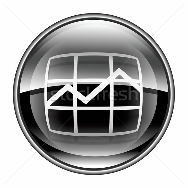 graph icon black, isolated on white background. Stock photo © zeffss