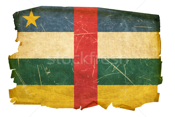 Central African Republic Flag old, isolated on white background. Stock photo © zeffss