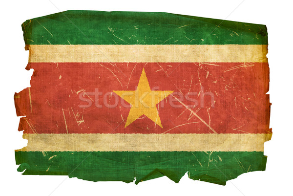 Suriname flag old, isolated on white background Stock photo © zeffss