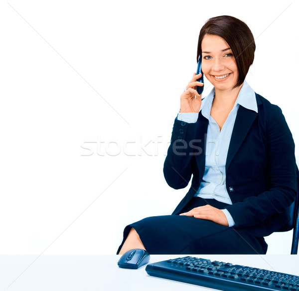 Business woman talking on the phone Stock photo © zeffss