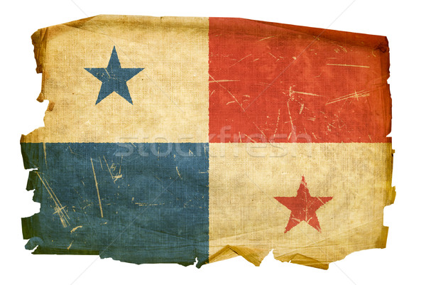 Panama Flag old, isolated on white background. Stock photo © zeffss