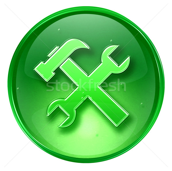 Tools icon green, isolated on white background. Stock photo © zeffss