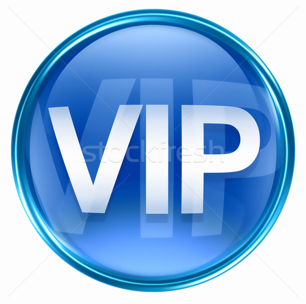 VIP icon blue, isolated on white background. Stock photo © zeffss