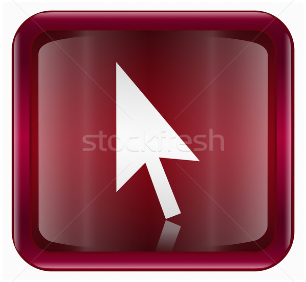 Cursor icono oscuro rojo aislado blanco Foto stock © zeffss