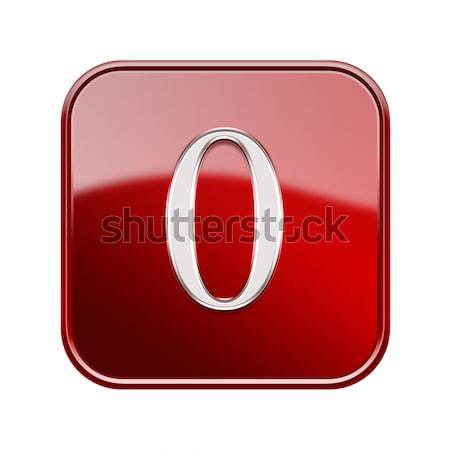 Number null red glossy, isolated on white background Stock photo © zeffss