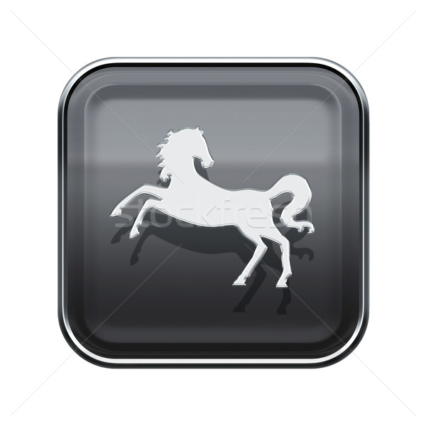 Horse Zodiac icon grey, isolated on white background. Stock photo © zeffss