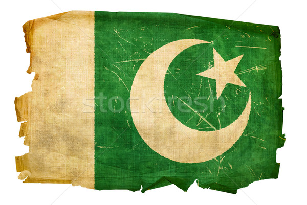 [[stock_photo]]: Pakistan · pavillon · vieux · isolé · blanche · papier