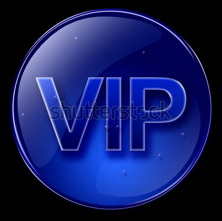 VIP icon dark blue, isolated on black background. Stock photo © zeffss